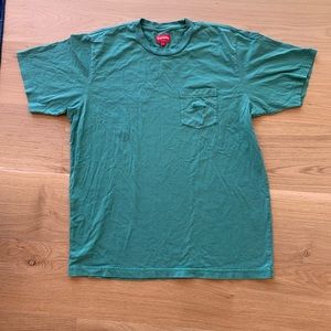 Supreme green pocket tee w embroidered logo